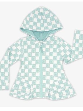 Little Sleepies Watercolor Checks Peplum Hoodie 18-24 months